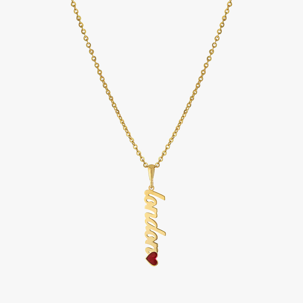 Vertical Heart Name Plate