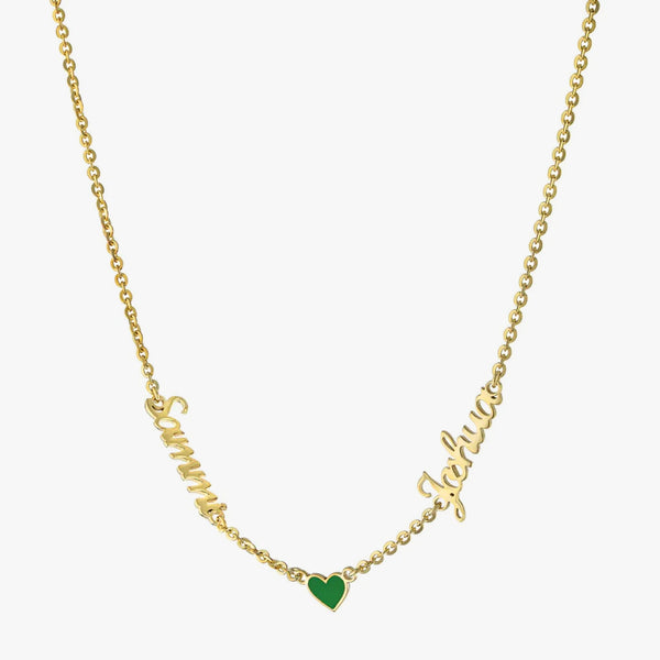 2 Name Plates w Enamel Heart