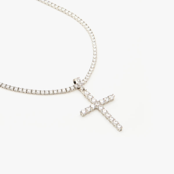 Cross Tennis Necklace