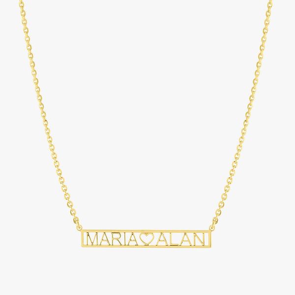 Cut Out Heart Name Necklace