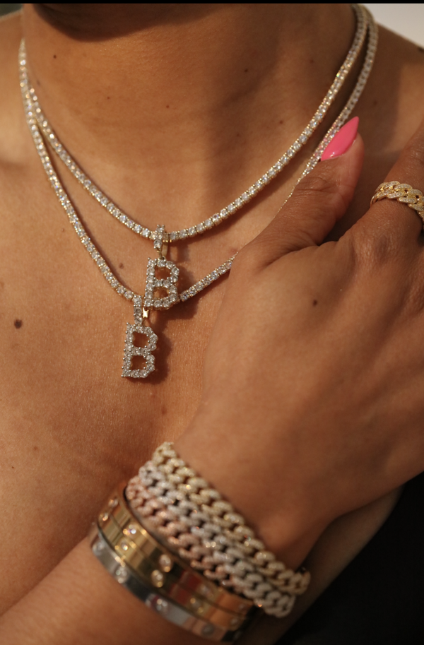 Gold Mini Initial Tennis